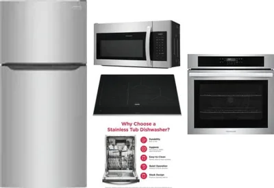 5 Piece Package Includes Refrigerator, Cooktop, Wall Oven, Microwave And Dishwasher
