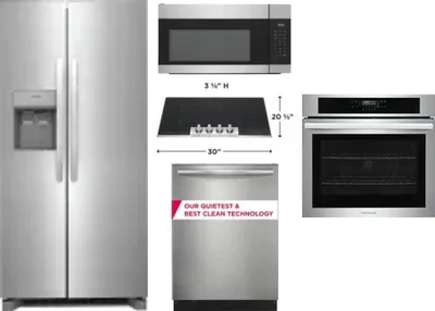 5 Piece Package Includes Refrigerator, Cooktop, Wall Oven, Microwave And Dishwasher