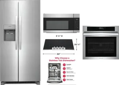 5 Piece Package Includes Refrigerator, Cooktop, Wall Oven, Microwave And Dishwasher