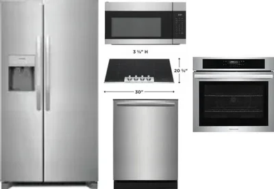 5 Piece Package Includes Refrigerator, Cooktop, Wall Oven, Microwave And Dishwasher