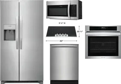 5 Piece Package Includes Refrigerator, Cooktop, Wall Oven, Microwave And Dishwasher