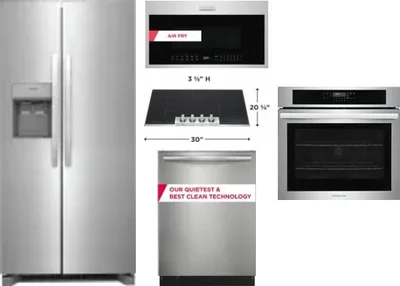 5 Piece Package Includes Refrigerator, Cooktop, Wall Oven, Microwave And Dishwasher