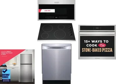 5 Piece Package Includes Refrigerator, Cooktop, Wall Oven, Microwave And Dishwasher