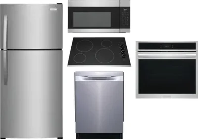 5 Piece Package Includes Refrigerator, Cooktop, Wall Oven, Microwave And Dishwasher
