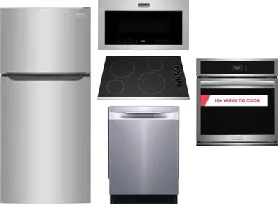 5 Piece Package Includes Refrigerator, Cooktop, Wall Oven, Microwave And Dishwasher