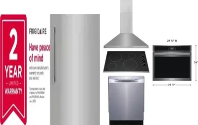 6 Piece Package Includes Refrigerator, Freezer, Cooktop, Wall Oven, Hood And Dishwasher