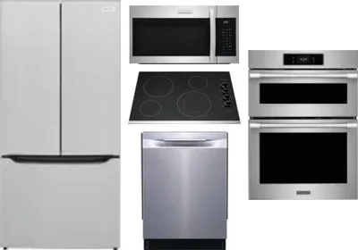 5 Piece Package Includes Refrigerator, Cooktop, Wall Oven, Microwave And Dishwasher