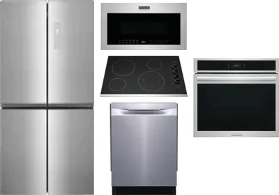 5 Piece Package Includes Refrigerator, Cooktop, Wall Oven, Microwave And Dishwasher