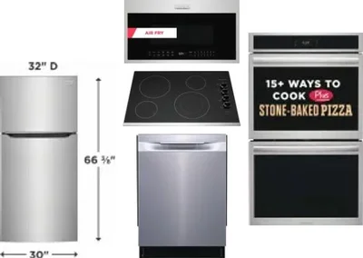 5 Piece Package Includes Refrigerator, Cooktop, Wall Oven, Microwave And Dishwasher