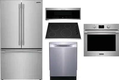5 Piece Package Includes Refrigerator, Cooktop, Wall Oven, Microwave And Dishwasher