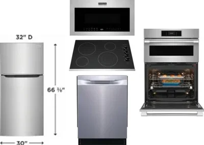 5 Piece Package Includes Refrigerator, Cooktop, Wall Oven, Microwave And Dishwasher
