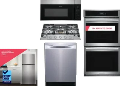 5 Piece Package Includes Refrigerator, Cooktop, Wall Oven, Microwave And Dishwasher