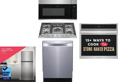 5 Piece Package Includes Refrigerator, Cooktop, Wall Oven, Microwave And Dishwasher