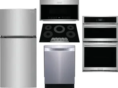 5 Piece Package Includes Refrigerator, Cooktop, Wall Oven, Microwave And Dishwasher