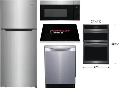 5 Piece Package Includes Refrigerator, Cooktop, Wall Oven, Microwave And Dishwasher