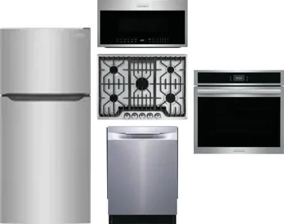 5 Piece Package Includes Refrigerator, Cooktop, Wall Oven, Microwave And Dishwasher