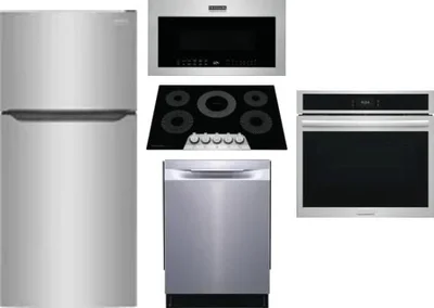 5 Piece Package Includes Refrigerator, Cooktop, Wall Oven, Microwave And Dishwasher