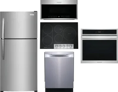 5 Piece Package Includes Refrigerator, Cooktop, Wall Oven, Microwave And Dishwasher
