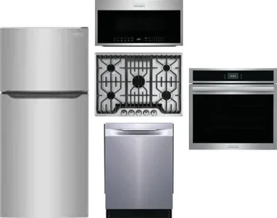 5 Piece Package Includes Refrigerator, Cooktop, Wall Oven, Microwave And Dishwasher