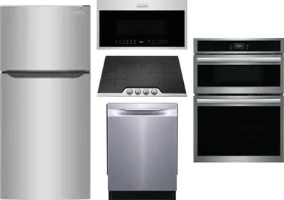 5 Piece Package Includes Refrigerator, Cooktop, Wall Oven, Microwave And Dishwasher