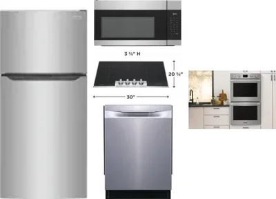 5 Piece Package Includes Refrigerator, Cooktop, Wall Oven, Microwave And Dishwasher