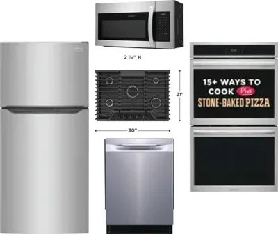 5 Piece Package Includes Refrigerator, Cooktop, Wall Oven, Microwave And Dishwasher