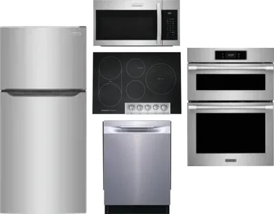 5 Piece Package Includes Refrigerator, Cooktop, Wall Oven, Microwave And Dishwasher