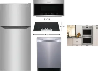 5 Piece Package Includes Refrigerator, Cooktop, Wall Oven, Microwave And Dishwasher