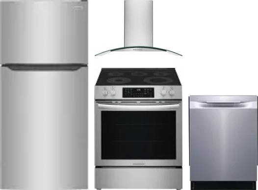 4 Piece Package Includes Refrigerator, Range, Hood And Dishwasher