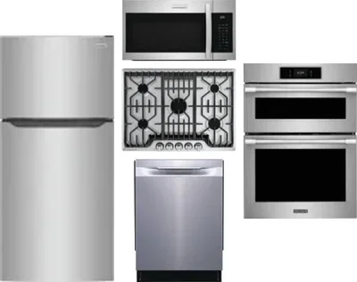 5 Piece Package Includes Refrigerator, Cooktop, Wall Oven, Microwave And Dishwasher
