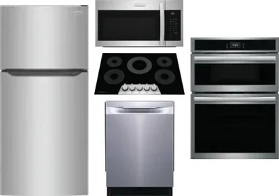 5 Piece Package Includes Refrigerator, Cooktop, Wall Oven, Microwave And Dishwasher