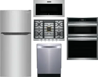 5 Piece Package Includes Refrigerator, Cooktop, Wall Oven, Microwave And Dishwasher