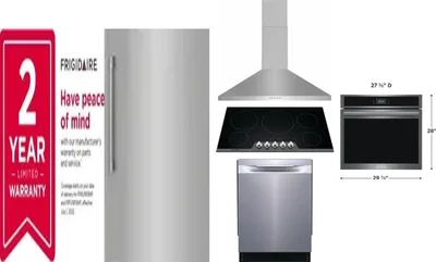 6 Piece Package Includes Refrigerator, Freezer, Cooktop, Wall Oven, Hood And Dishwasher