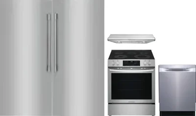 5 Piece Package Includes Refrigerator, Freezer, Range, Hood And Dishwasher