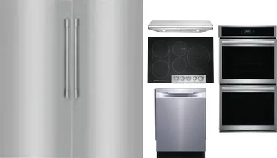 6 Piece Package Includes Refrigerator, Freezer, Cooktop, Wall Oven, Hood And Dishwasher