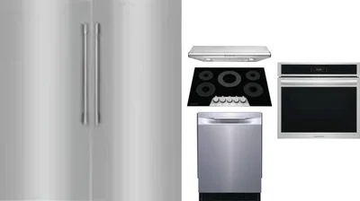 6 Piece Package Includes Refrigerator, Freezer, Cooktop, Wall Oven, Hood And Dishwasher