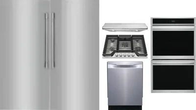 6 Piece Package Includes Refrigerator, Freezer, Cooktop, Wall Oven, Hood And Dishwasher