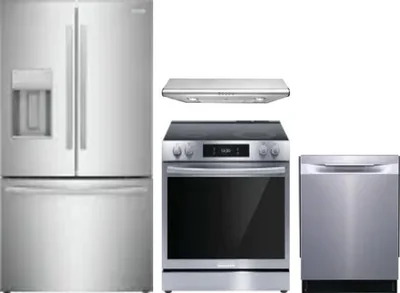 4 Piece Package Includes Refrigerator, Range, Hood And Dishwasher
