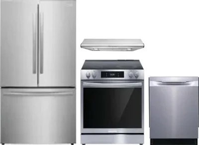 4 Piece Package Includes Refrigerator, Range, Hood And Dishwasher