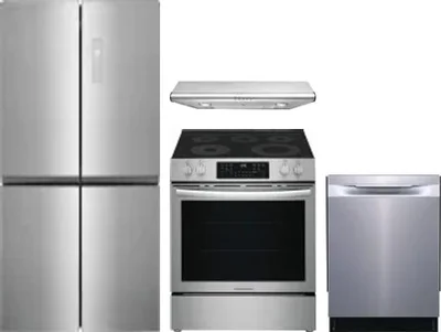 4 Piece Package Includes Refrigerator, Range, Hood And Dishwasher