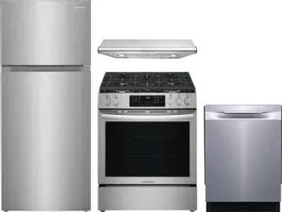4 Piece Package Includes Refrigerator, Range, Hood And Dishwasher