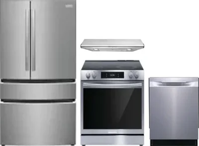 4 Piece Package Includes Refrigerator, Range, Hood And Dishwasher