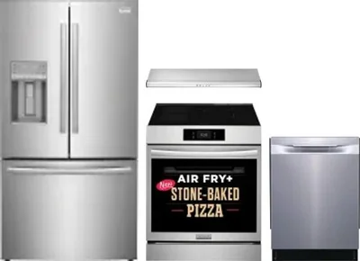 4 Piece Package Includes Refrigerator, Range, Hood And Dishwasher
