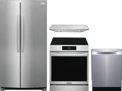 4 Piece Package Includes Refrigerator, Range, Hood And Dishwasher