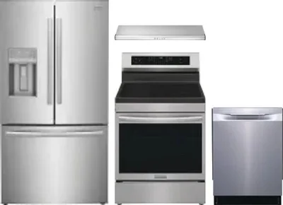 4 Piece Package Includes Refrigerator, Range, Hood And Dishwasher