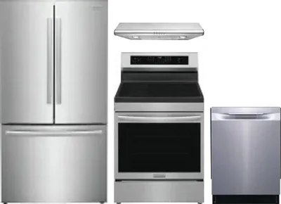 4 Piece Package Includes Refrigerator, Range, Hood And Dishwasher