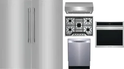 6 Piece Package Includes Refrigerator, Freezer, Cooktop, Wall Oven, Hood And Dishwasher
