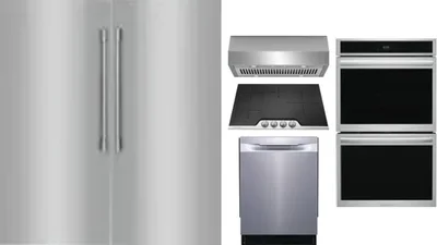 6 Piece Package Includes Refrigerator, Freezer, Cooktop, Wall Oven, Hood And Dishwasher