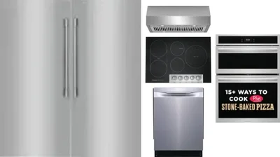 6 Piece Package Includes Refrigerator, Freezer, Cooktop, Wall Oven, Hood And Dishwasher
