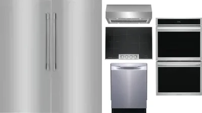 6 Piece Package Includes Refrigerator, Freezer, Cooktop, Wall Oven, Hood And Dishwasher